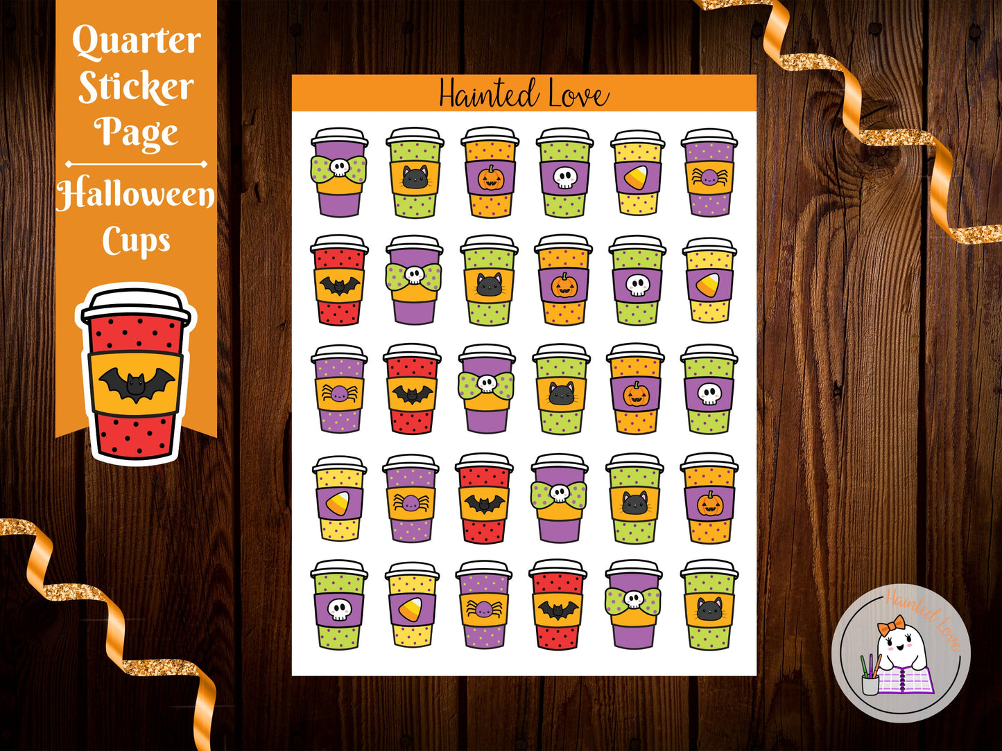 Halloween Cup Stickers