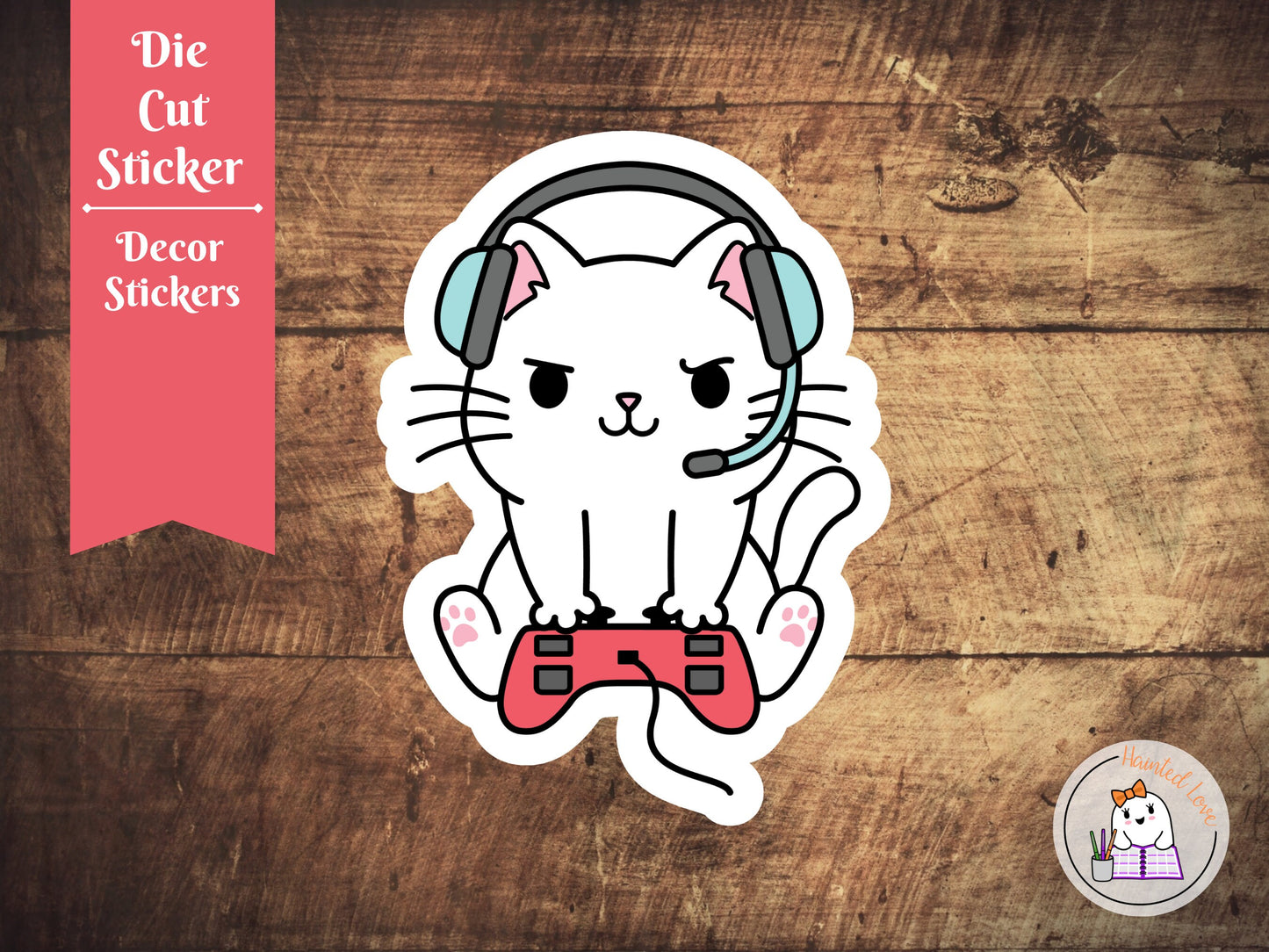 Gamer Cat Die Cut