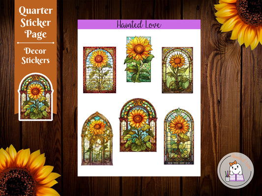 Sunflower Stained Glass Stickers